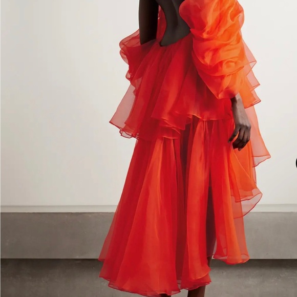 ZIMMERMANN Natura tiered gathered silk-organza halterneck dress - Picture 5 of 5